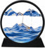 3D Moving Sand Art Picture Glass Liquid Painting Natural Landscape Showpieces for Home Decor, Antique Gifts for Kids, Office Desktop Decoration, Desk Table Decorative Items (Blue)