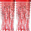 Red Heart Shape Metallic Foil Fringe Curtains for Party Decoration Window Door String Curtain Wedding Birthday Photo Booth Backdrop Party Tassel