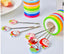 Star Cartoon Shape Fruit Forks Set | for Kids Color Rings Stand | Suitable for Fruit-Salad | (4 INCH, Multicolour - 1 Pack Contains - 8 Sticks)