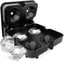 Diamond Ice Cube Mold – Reusable Silicone Ice Tray with 4 Diamond Cavities, Easy Release Whiskey Ice Maker with Funnel for Cocktails & Drinks Black 1pc