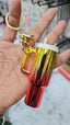 ZYOZ Mini Tumbler Quencher Keychain – Cute 2-Ounce Travel Mug Cup Key Ring with Straw & Handle | Shiny Gradient Metallic Backpack Charm, Car Key Fob & Stanley-Inspired Novelty Gifts (Gold/Red Gradient)