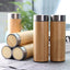 Eco-Friendly Bamboo Water Bottle, Stainless Steel Flask Water Bottle/Thermos with Tea Strainer | Double Wall Vacuum Insulated | Hot & Cold, 500ml