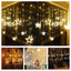 12 Star Diwali Curtain String LED Lights for Decoration, Window Lights with 8 Flashing Modes, Home Decoration for Diwali, Wedding, Party, Christmas, Balcony - Warm White