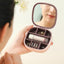 ZYOZ Travel Jewelry Box Small Jewelry Box with Mirror Plastic Lipstick Jewelry Organiser Box for Girls and Women Mini Jewelry Storage Holder for Earrings Rings and Necklaces