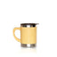 ZYOZ Coffee Mug Bamboo Minimal Design Cup with Lid Stainless Steel Inner Modern Tea Mug for Home Kitchen Decor 350 ml