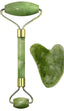 Jade Roller & Gua Sha Facial Massager – Natural Himalayan Stone Face Roller for Skin Care, Anti-Aging, Wrinkle Reduction & Serum Application | Relaxing Face & Neck Massage Tool (Green)