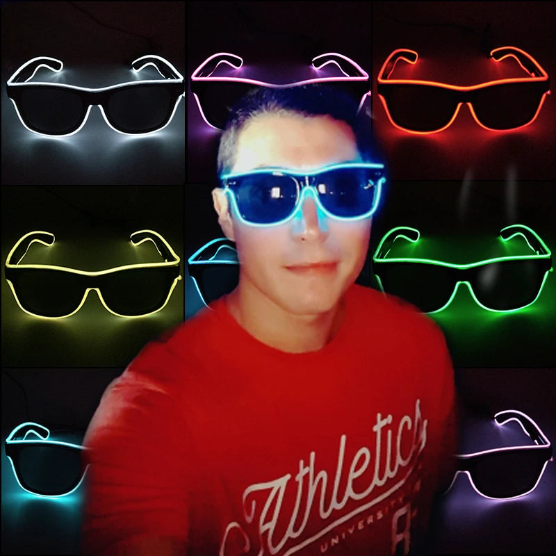 Zyoz™ Neon EL Wire Light-Up Sunglasses – Wired Battery Pack Party & Rave Glasses