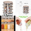 Spice Rack 12 Jars Revolving Countertop, Spice Organizer Tower, Spice Carousel Stand Holder Stainless Steel Top Glass Jars for Kitchen 1pcs