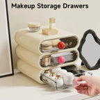 Drawer Style Cosmetic Storage Box Dustproof Makeup Organizer for Vanity and Dressing Table