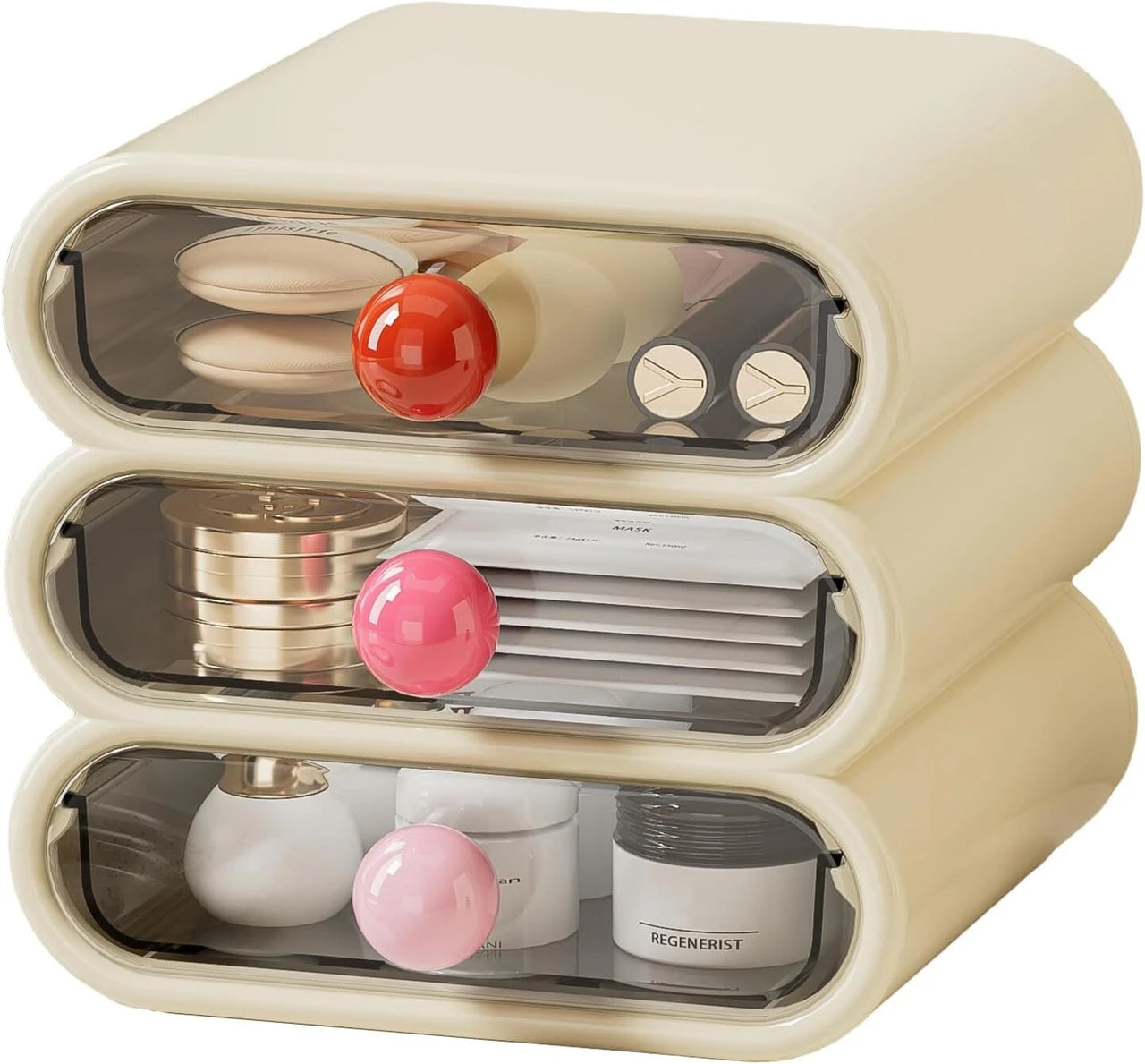 ZYOZ Drawer Style Cosmetic Storage Box Dustproof Makeup Organizer for Vanity and Dressing Table Main image