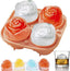 ZYOZ Pieces 3D Rose Ice Cube Mold and Heart Shape Ice Cube Tray Silicone Ice Mold 4 Flower Ice Ball Maker for Whiskey Freezer Cocktails Drinks Brandy