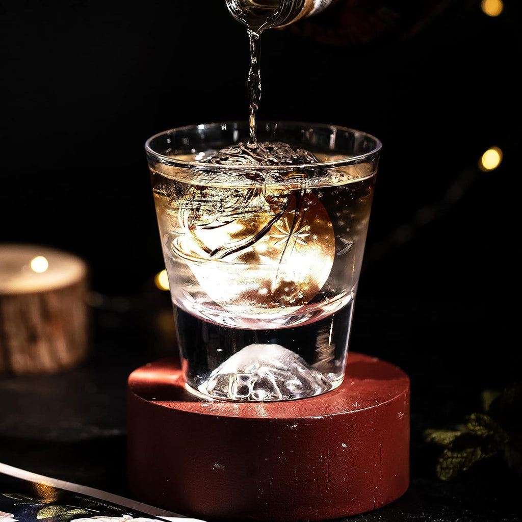 Pieces 3D Rose Ice Cube Mold and Heart Shape Ice Cube Tray Silicone Ice Mold 4 Flower Ice Ball Maker for Whiskey Freezer Cocktails Drinks Brandy