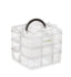 Jewellery Organisers Plastic 3 layer 18 Grid Square Portable Transparent Storage Detachable Box Organizer Case for jewelry sewing button earrings Hair (Transparent), 14.5x14.5 cm