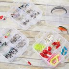 Jewellery Organisers Plastic 3 layer 18 Grid Square Portable Transparent Storage Detachable Box Organizer Case for jewelry sewing button earrings Hair (Transparent), 14.5x14.5 cm
