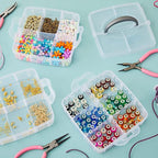 Jewellery Organisers Plastic 3 layer 18 Grid Square Portable Transparent Storage Detachable Box Organizer Case for jewelry sewing button earrings Hair (Transparent), 14.5x14.5 cm