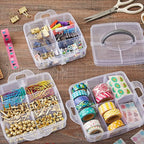 Jewellery Organisers Plastic 3 layer 18 Grid Square Portable Transparent Storage Detachable Box Organizer Case for jewelry sewing button earrings Hair (Transparent), 14.5x14.5 cm