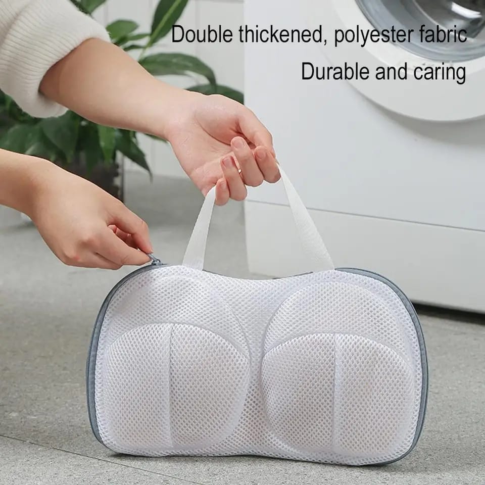 3Pcs Bra Wash Bags for Laundry Lingerie Brassiere Bag bra washing protector holder for Washing Machine Beige(A to C Cups)