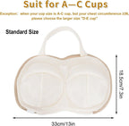 3Pcs Bra Wash Bags for Laundry Lingerie Brassiere Bag bra washing protector holder for Washing Machine Beige(A to C Cups)