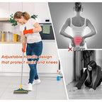 3 in 1 Long Handle Bathroom Cleaning Brush with Wiper, 180° Rotate for Floor/Toilet Cleaning