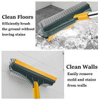 3 in 1 Long Handle Bathroom Cleaning Brush with Wiper, 180° Rotate for Floor/Toilet Cleaning