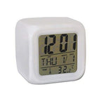 7 Color Changing Led Digital Alarm Clock with Date Time, Multicolor