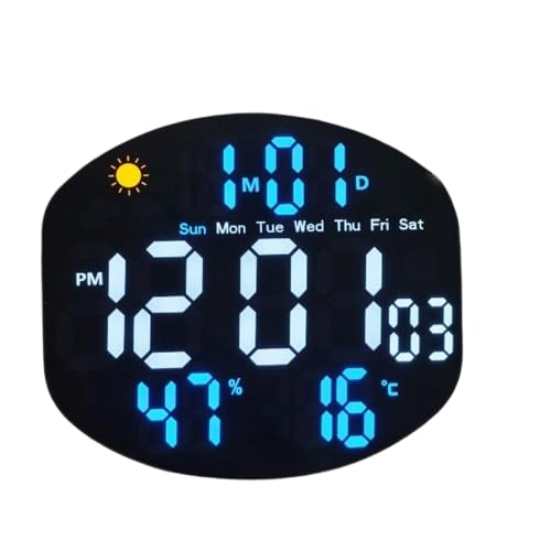 Electronic Digital Clock Large Screen with Remote Control Wall Desk Dual Use Weather Display Temperature Alarm Silent Operation for Home Office Reception USB Powered 1 pcy