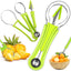 4 in 1 Melon Baller Scoop Set || Stainless Steel Watermelon Cutter Fruit Carving Tools Set || Fruit Scooper Seed Remover Watermelon Knife for Vegetable, Salad, Ice Cream (‎Melon Baller Scoop)