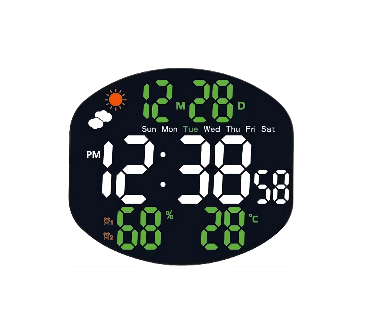 Electronic Digital Clock Large Screen with Remote Control Wall Desk Dual Use Weather Display Temperature Alarm Silent Operation for Home Office Reception USB Powered 1 pcy