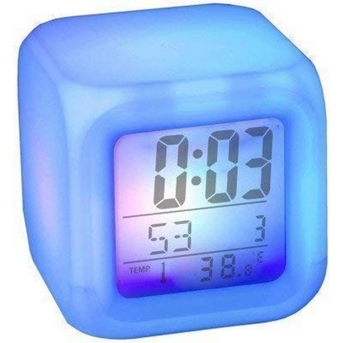 ZYOZ 7 Color Changing Led Digital Alarm Clock with Date Time, Multicolor Secondary image