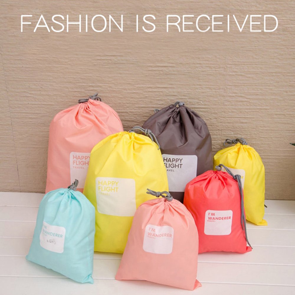4pcs/lot Set Travel Storage Bag Waterproof Nylon D String Pouch Men and Women Folding Clothes Classified Organizers Packing Shoes L Age Bags