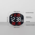 Electronic Digital Clock Large Screen with Remote Control Wall Desk Dual Use Weather Display Temperature Alarm Silent Operation for Home Office Reception USB Powered 1 pcy