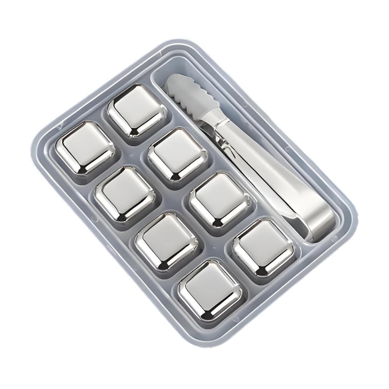 Stainless Steel Whisky Cubes Set – 8 Reusable Ice Stones for Bourbon, Cocktails & Drinks | Whisky Stones Set for Whiskey Lovers Main image