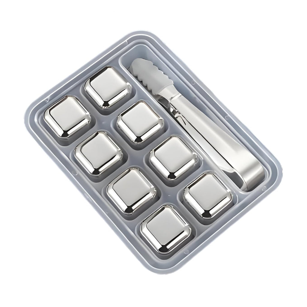 Stainless Steel Whisky Cubes Set – 8 Reusable Ice Stones for Bourbon, Cocktails & Drinks | Whisky Stones Set for Whiskey Lovers