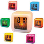 7 Color Changing Led Digital Alarm Clock with Date Time, Multicolor