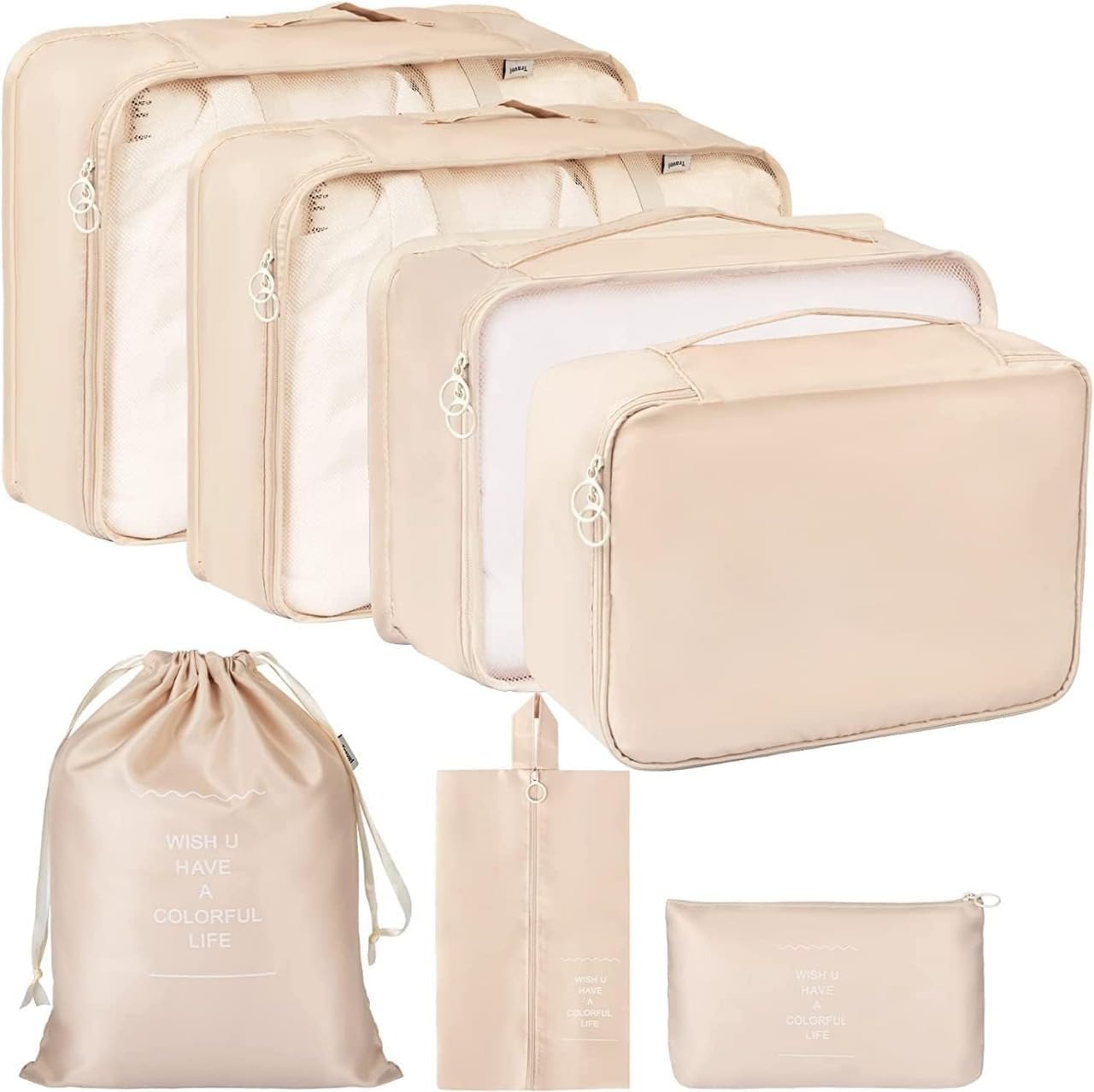7 Pcs Travel Organizer Pouch Packing Cubes for Travel Essentials Toiletry Bag, Travel Luggage Organizers with Laundry Bag Travel Pouch, Packing Cubes Organizer