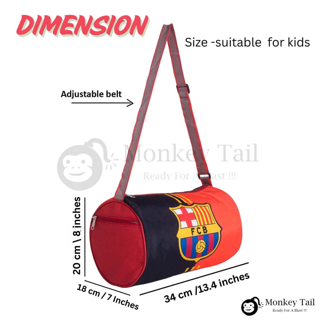 Football Club Duffle Bag for Kids (Style-FCB001)-Compact 13 inches - Stylish Travel Sports Picnic Bag with Adjustable Shoulder Strap - Birthday Gift for Young Football Fans, Boys & Girls