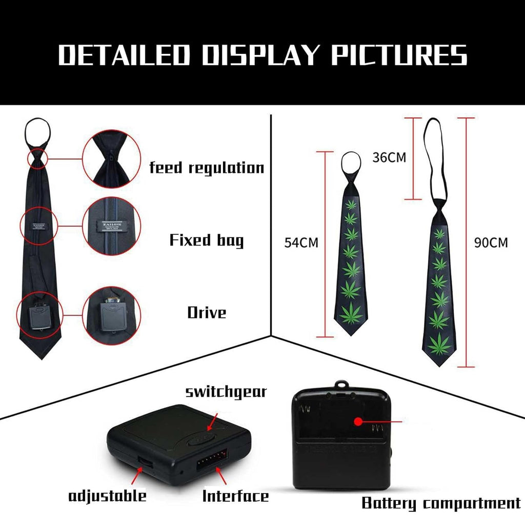 Neckties - Led Tie VoiceControlled LED Tie for Men Women Flashing Glow in the Dark Necktie Adjustable LightUp EL Wire Tie for Party Concerts Night Show Festivals