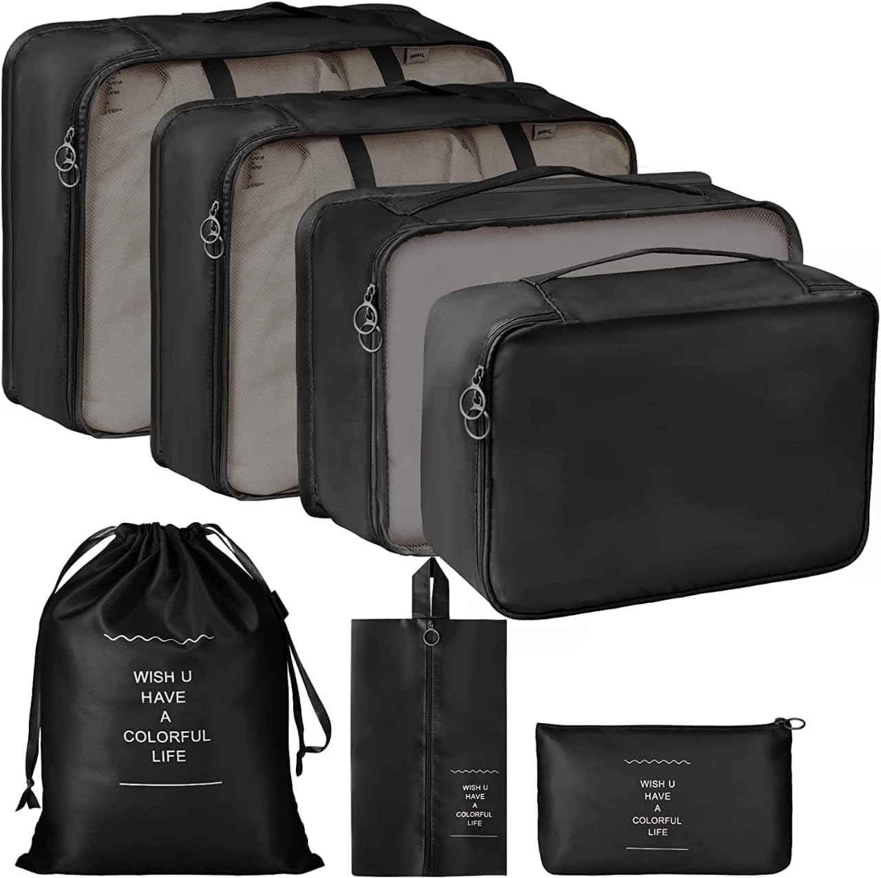 7 Pcs Travel Organizer Pouch Packing Cubes for Travel Essentials Toiletry Bag, Travel Luggage Organizers with Laundry Bag Travel Pouch, Packing Cubes Organizer