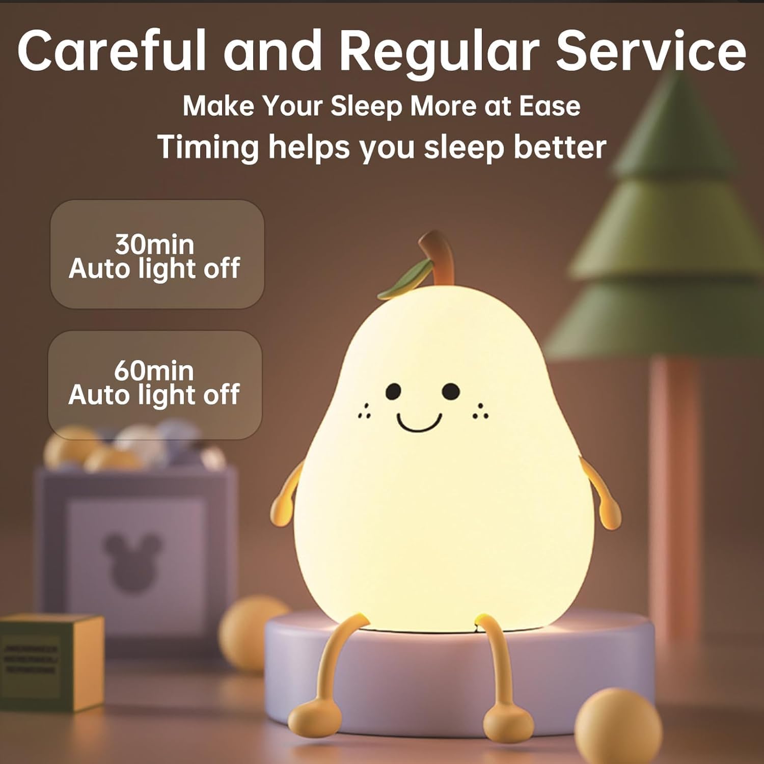 Rechargeable Silicone Pear Night Lamp – Touch Control 7-Color LED Light for Kids’ Bedroom, Romantic Decor, Valentine Day Gift, Love Gift for Her, Couple Gift (1pc) Secondary image