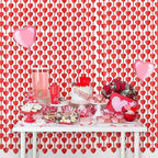 Red Heart Shape Metallic Foil Fringe Curtains for Party Decoration Window Door String Curtain Wedding Birthday Photo Booth Backdrop Party Tassel