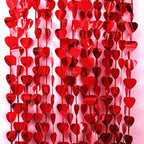 Red Heart Shape Metallic Foil Fringe Curtains for Party Decoration Window Door String Curtain Wedding Birthday Photo Booth Backdrop Party Tassel