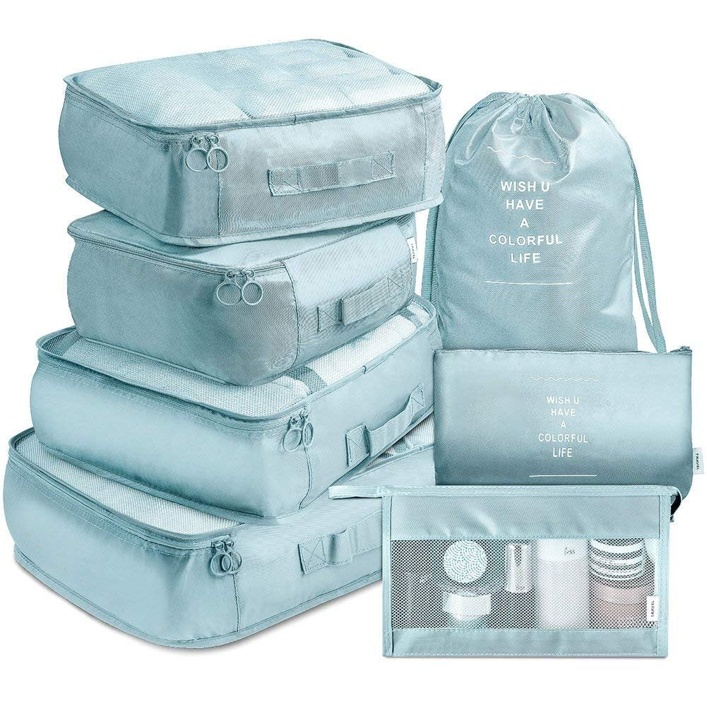 7 Pcs Travel Organizer Pouch Packing Cubes for Travel Essentials Toiletry Bag, Travel Luggage Organizers with Laundry Bag Travel Pouch, Packing Cubes Organizer