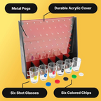 ZYOZ Adult Alcohol Drinking Game 6 Shot Glass Hen Stag Night Fun House Party - Traditional Slot Counter Drop Pin Tip…