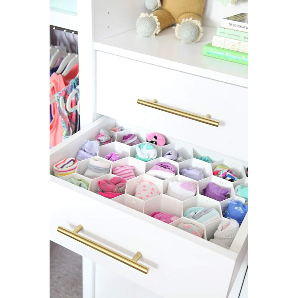 Honeycomb Closet Organizer Drawer Dividers Plastic Partition Cabinet Clapboard Storage Boxes for Underwear Socks Ties Belts Scarves and Makeup (Pack of 8 Straps)