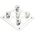 ZYOZ Tic Tac Shot Drinking Board Game – Premium Glass Tic Tac Toe Shot Glass Game Set with 9 Shot Glasses & Gridded Glass Board | Fun Party Games for Adults, College Apartment Essentials & Bar Decor