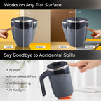 ZYOZ  Anti Fall Tumbler Stainless Steel with Lid & Handle (500ml) | Doubled Walled Insulated Coffee Mug| Diwali Gift for Friends & Family | Insulated Coffee Tumbler for Home | Black-Grey