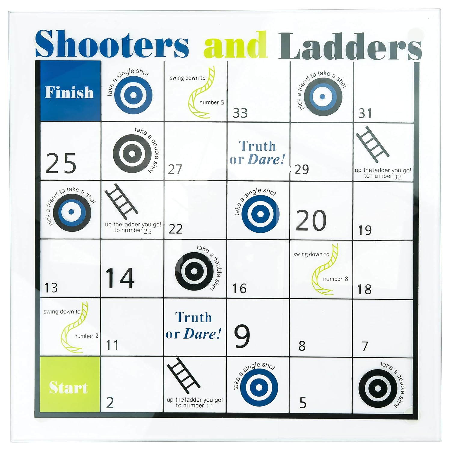 Shooters & Ladders Drinking Game - Fairly Odd Novelties - Fun Shot Glasses Party Game Gift Set
