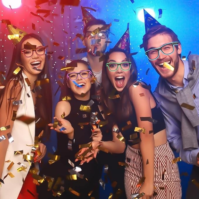 Zyoz™ Wireless LED Light-Up Glasses – Neon EL Wire Party & Festival Glasses (black Lance)