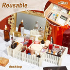 8 Adjustable Strips Interlocking Self Assembly Plastic Drawer Divider Storage Organizer - Grid Closet Partition Strips for Home, Office, Wardrobe, Cabinet (Pack of 8)