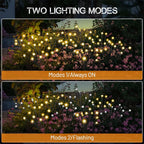 Firefly Solar Garden Lights Outdoor: Waterproof 8LED Vibrant Starburst Swaying Lights, Solar Powered for Planter Decoration